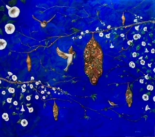 Calma azul — ÓLEO SOBRE LIENZO 79 X 89 CMS