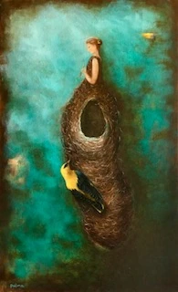 Oropéndola — ÓLEO SOBRE LIENZO 65 X 40 CMS