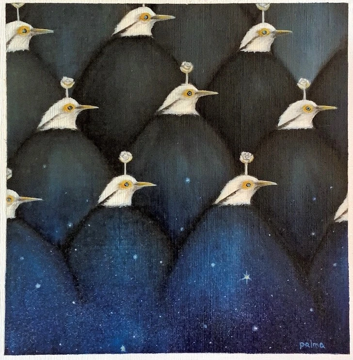 Buenos pensamientos — ÓLEO SOBRE PAPEL 25 X 25 CMS