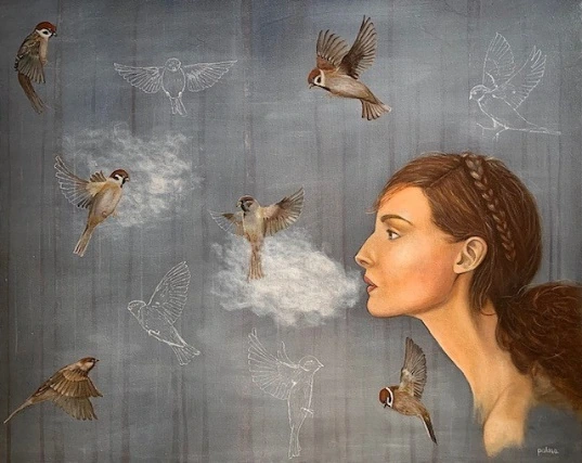 Exhalando desde el corazon — ÓLEO SOBRE LIENZO 80 X 100 CMS