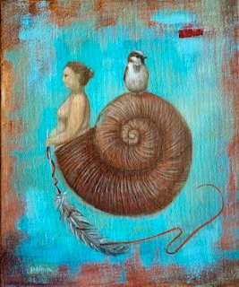 Mujer caracol — OIL ON CANVAS 30 X 25 CMS